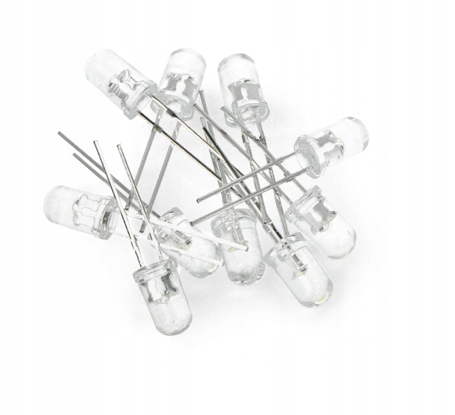 DIODA LED 3mm BIAŁA PRZEZROCZYSTA 3V x 10