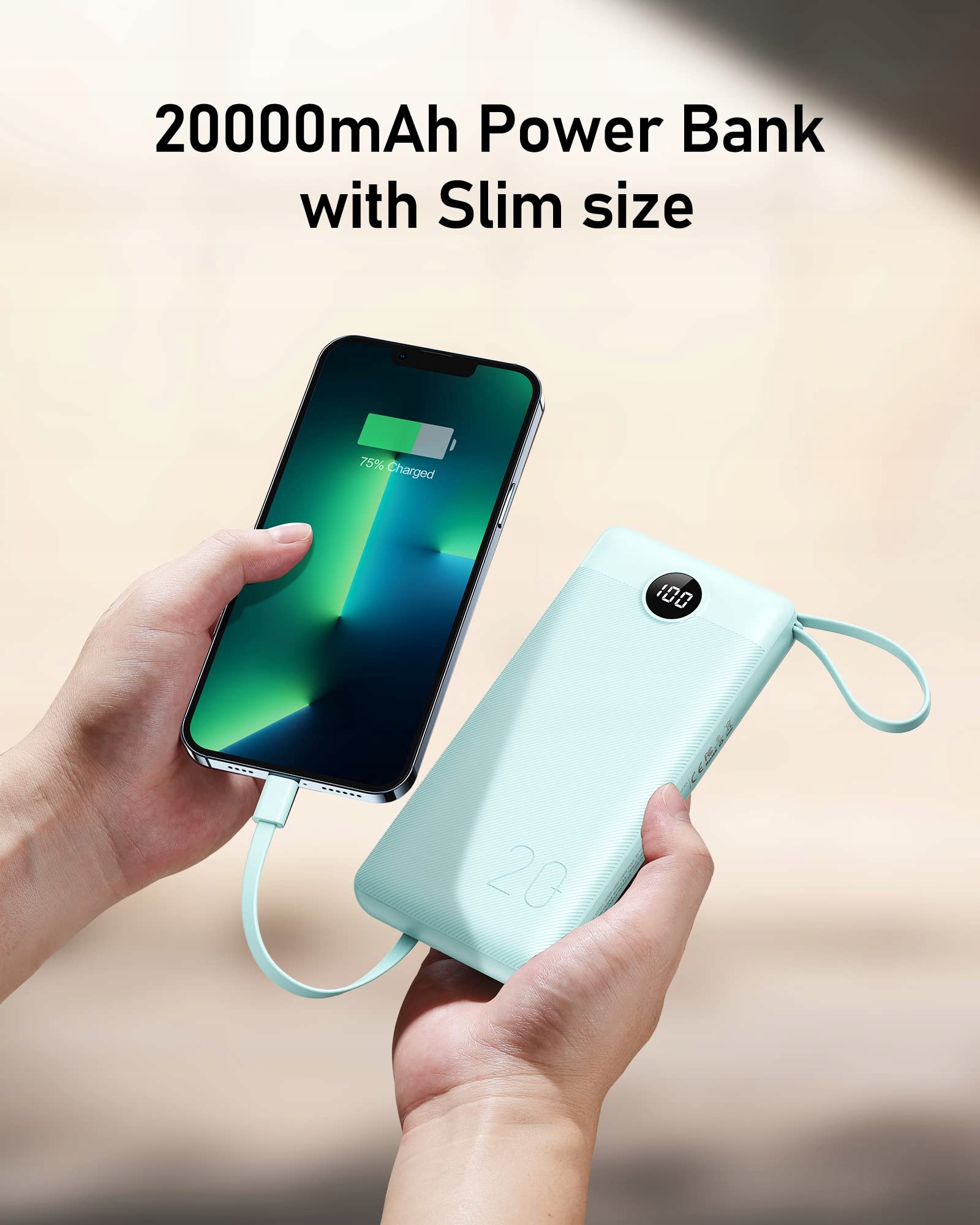 VEEKTOMX Powerbank 20000mAh USB C LED for iPhone Samsung Huawei — miniatura 8