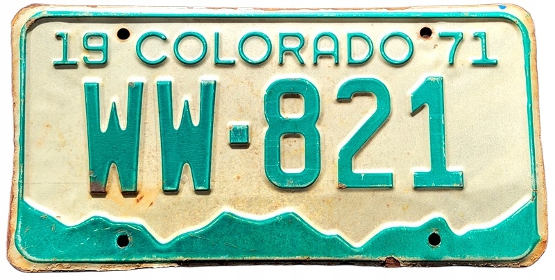 Colorado 1971 - tablica z USA dla kolekcjonera