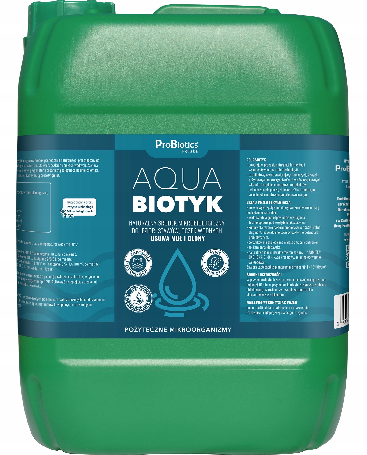 Aquabiotyk 10L Naturalny Środek Mikrobiologiczny Oczyszczanie Stawów Oczek