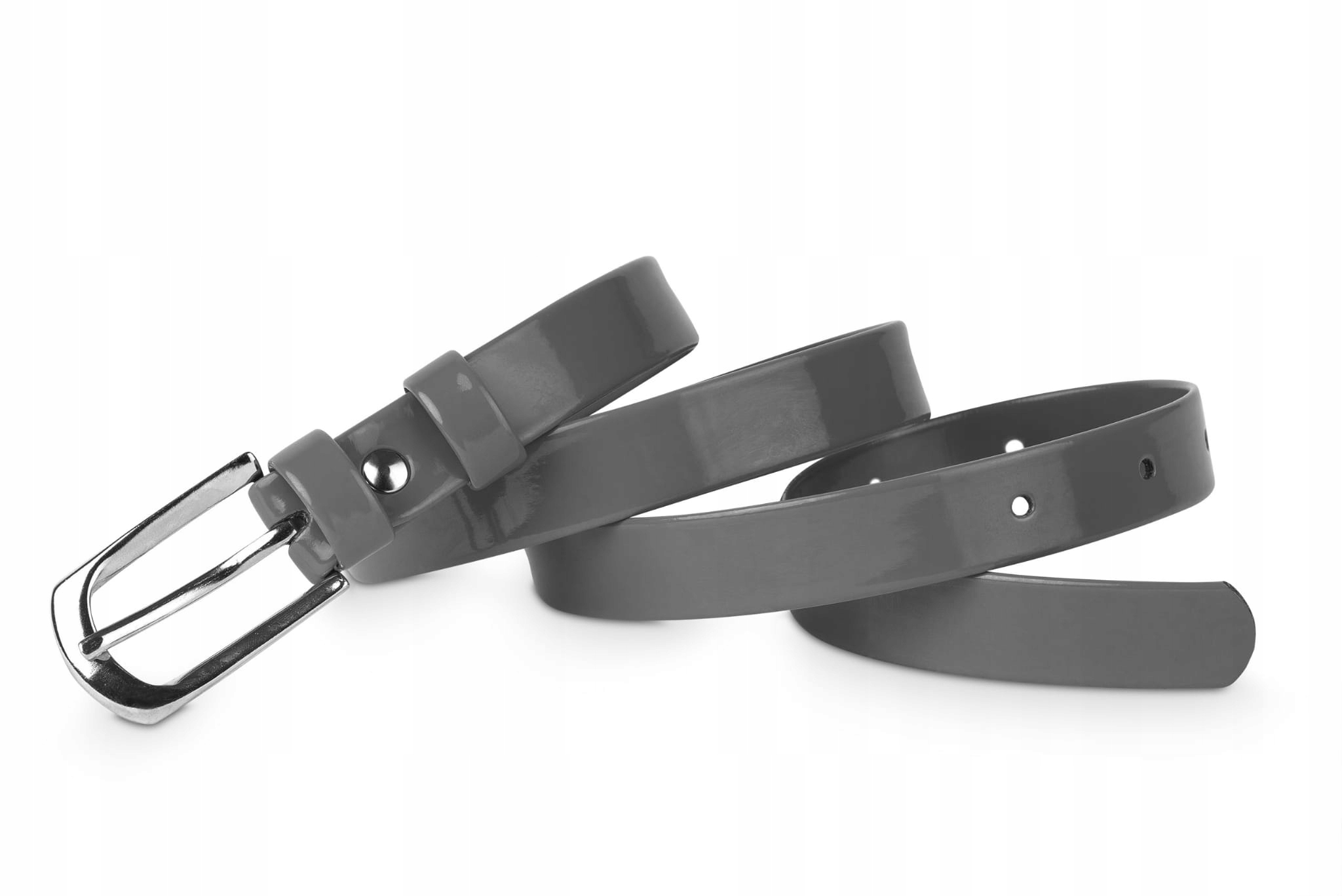 

Pasek damski klasyczny szary lakier 2 cm