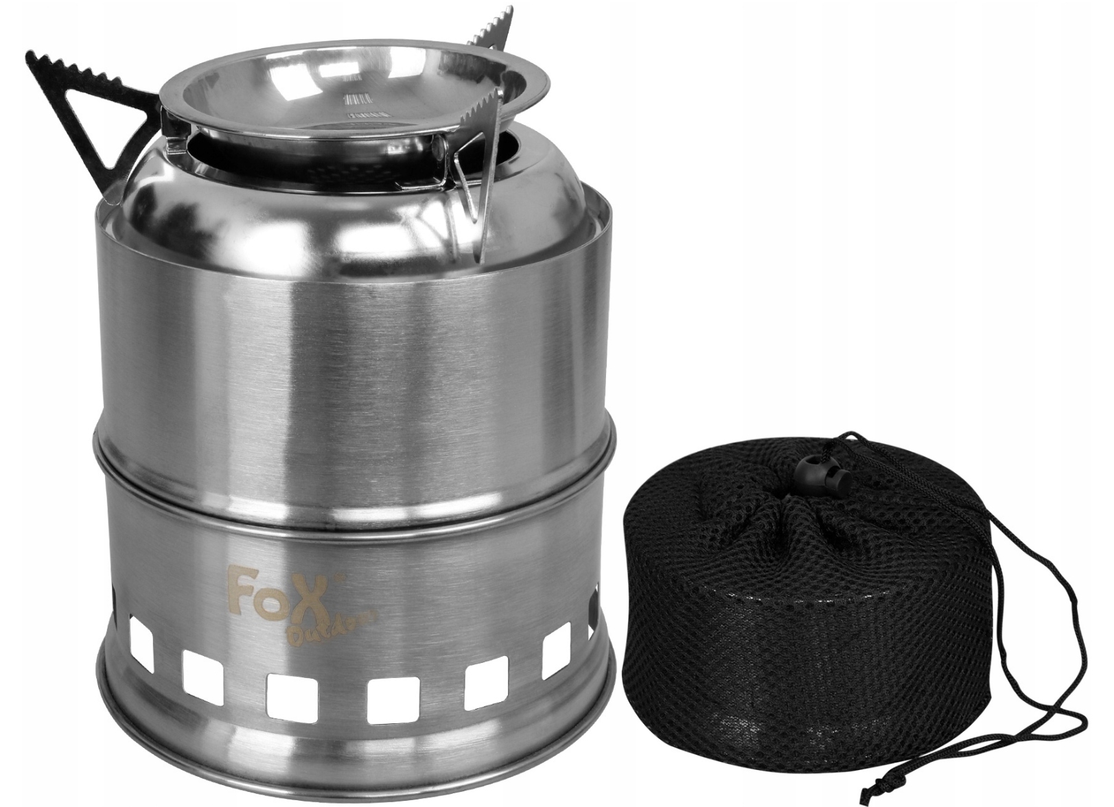 Kuchenka turystyczna składana buschcraftowa do lasu Mfh na paliwo stałe