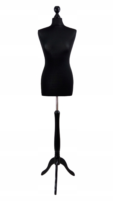 Krejčovská figurína 36 S/m, černé tričko černý stojan