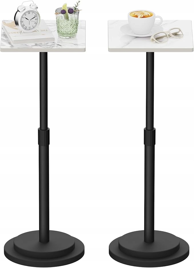 Guohnhe Stolek na pití kulatý, nastavitelný, bílý, do interiéru