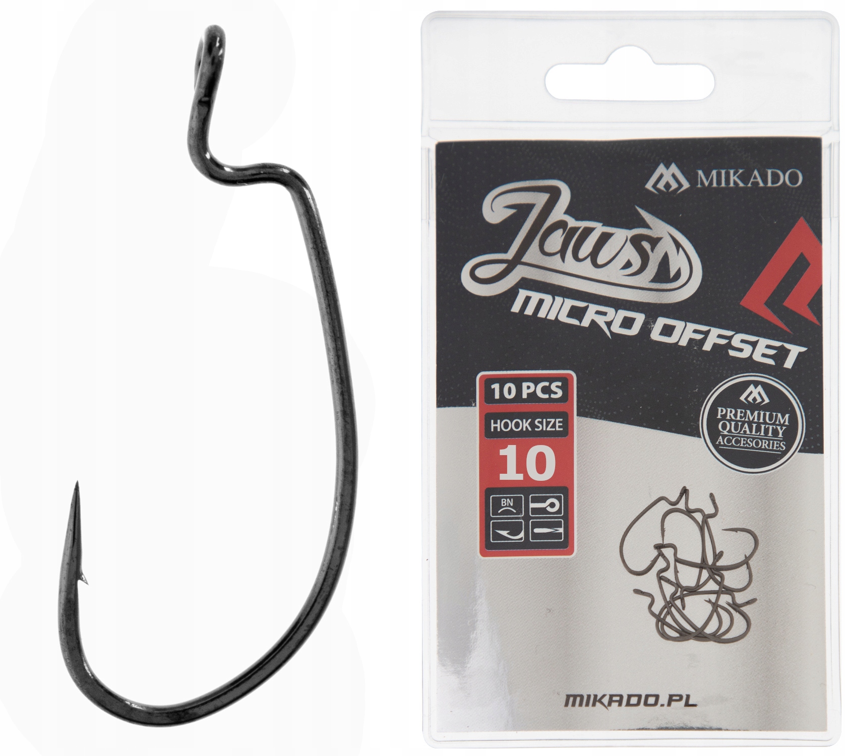Mikado Haczyki Jaws Micro Offset rozmiar 10 10szt