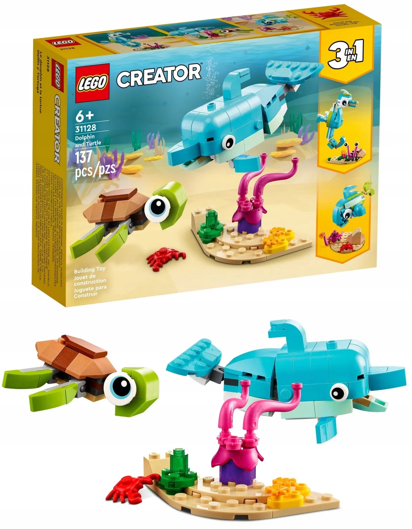 

Lego Creator 3 w 1 31128 Delfin i żółw