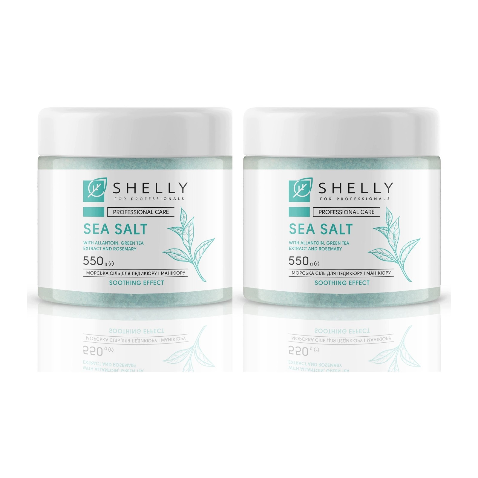 Mořská sůl na nohy a ruce Shelly 550 g zelený čaj sada 2 ks