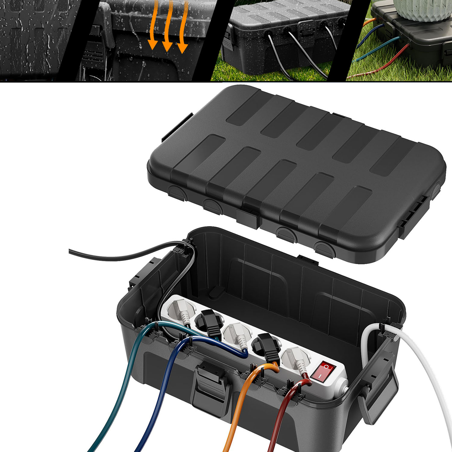 Krabička Na Kabely S Prodlužovacím Kabelem, IP54, voděodolná