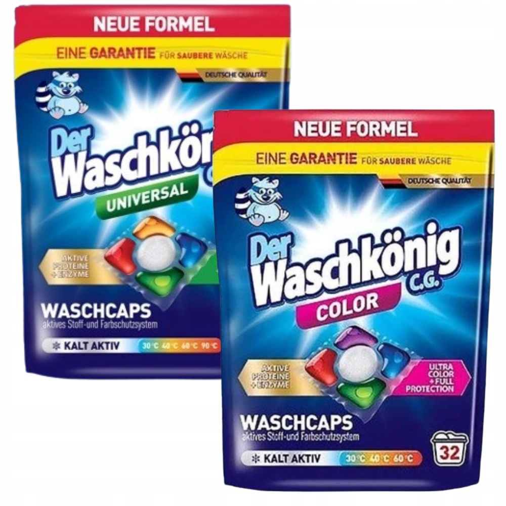 Levně Der Waschkonig Universal a Color Kapsle na praní 2x32 ks