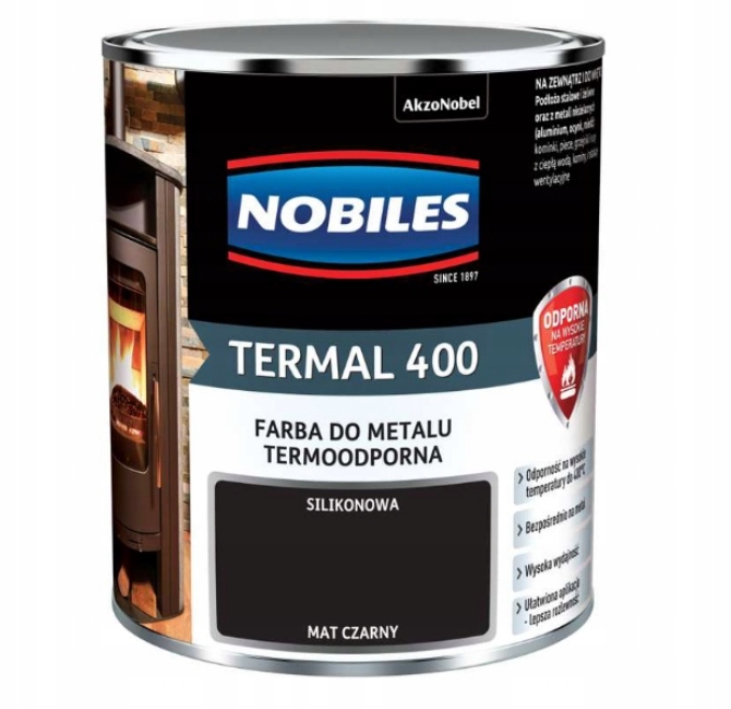 Nobiles Termal barva na kov Černá Matná 0,7 l