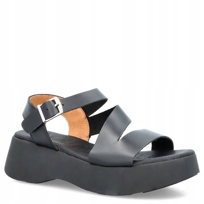 Kožené sandály na platformě Oh! My Sandals 5685 Černé 40