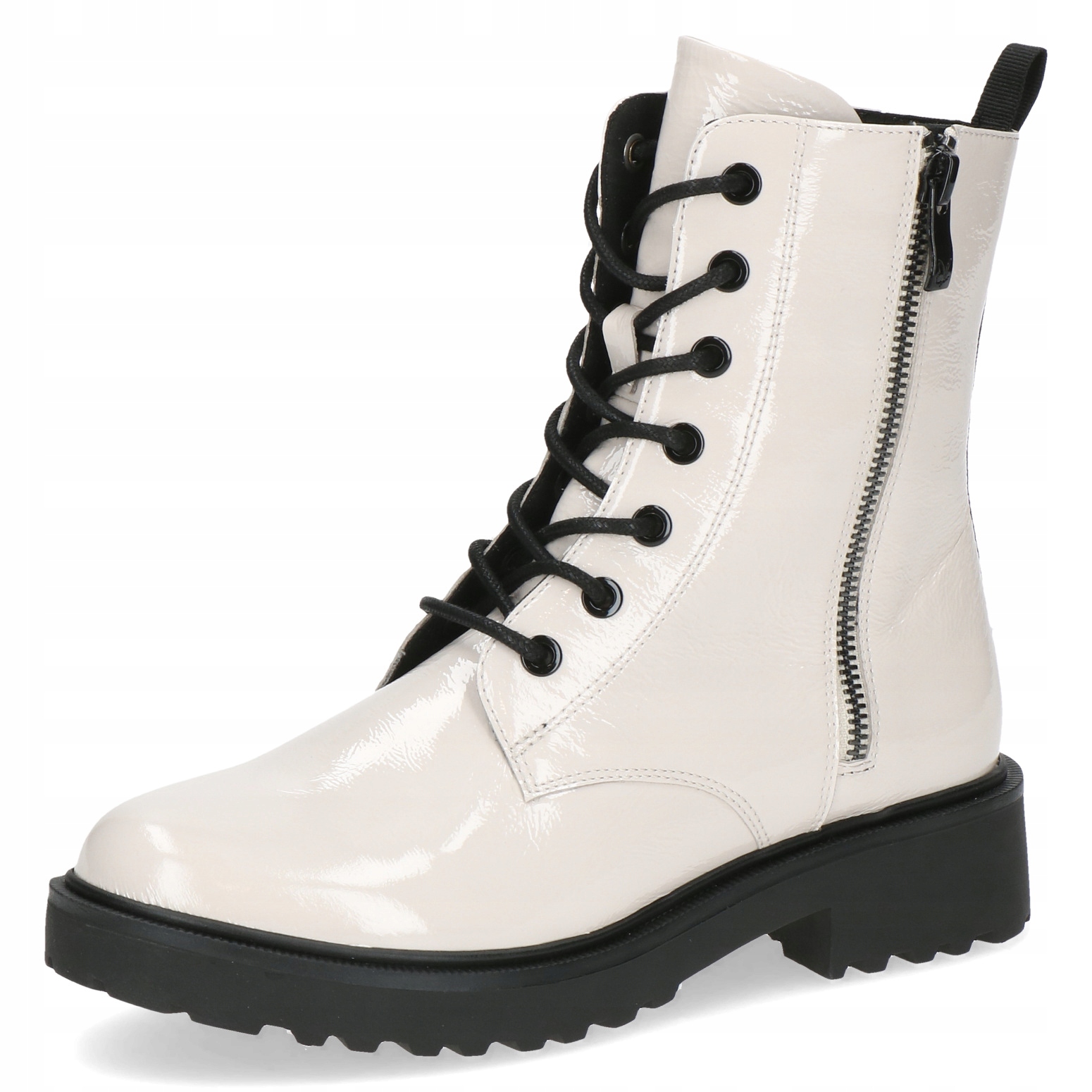 Caprice 25217-43 Kotníkové Boty Boty Ecru Lak Naplak VEL.41