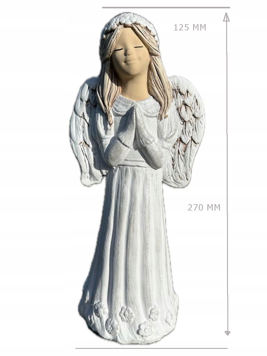 ANIOŁ KOMUNIJNY DZIEWCZYNKA FIGURKA GIPSOWA BIAŁA KOMUNIA IHS Materiał wykonania inny