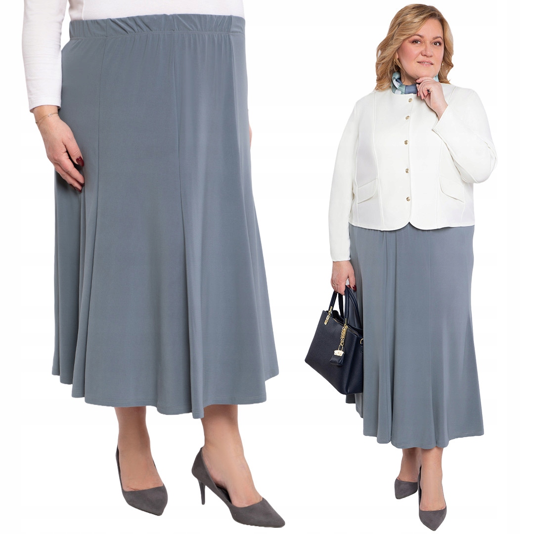 Rozevlátá šedá sukně 56/58