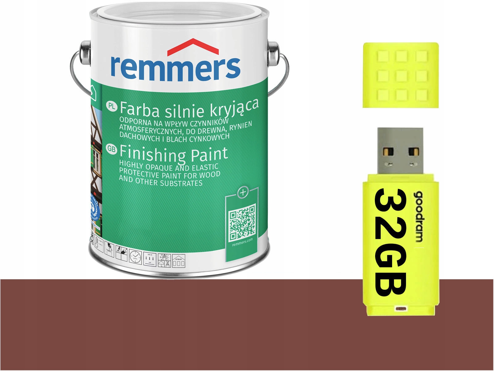 

Remmers kryjąca farba drewna Czerwonobrązowy 0,75L