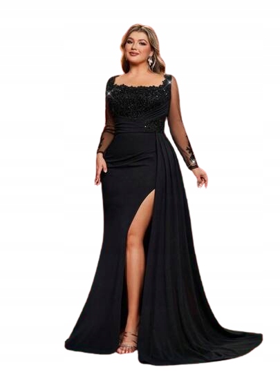 Shein Plus Size Černé Šaty Maxi 48 1HC