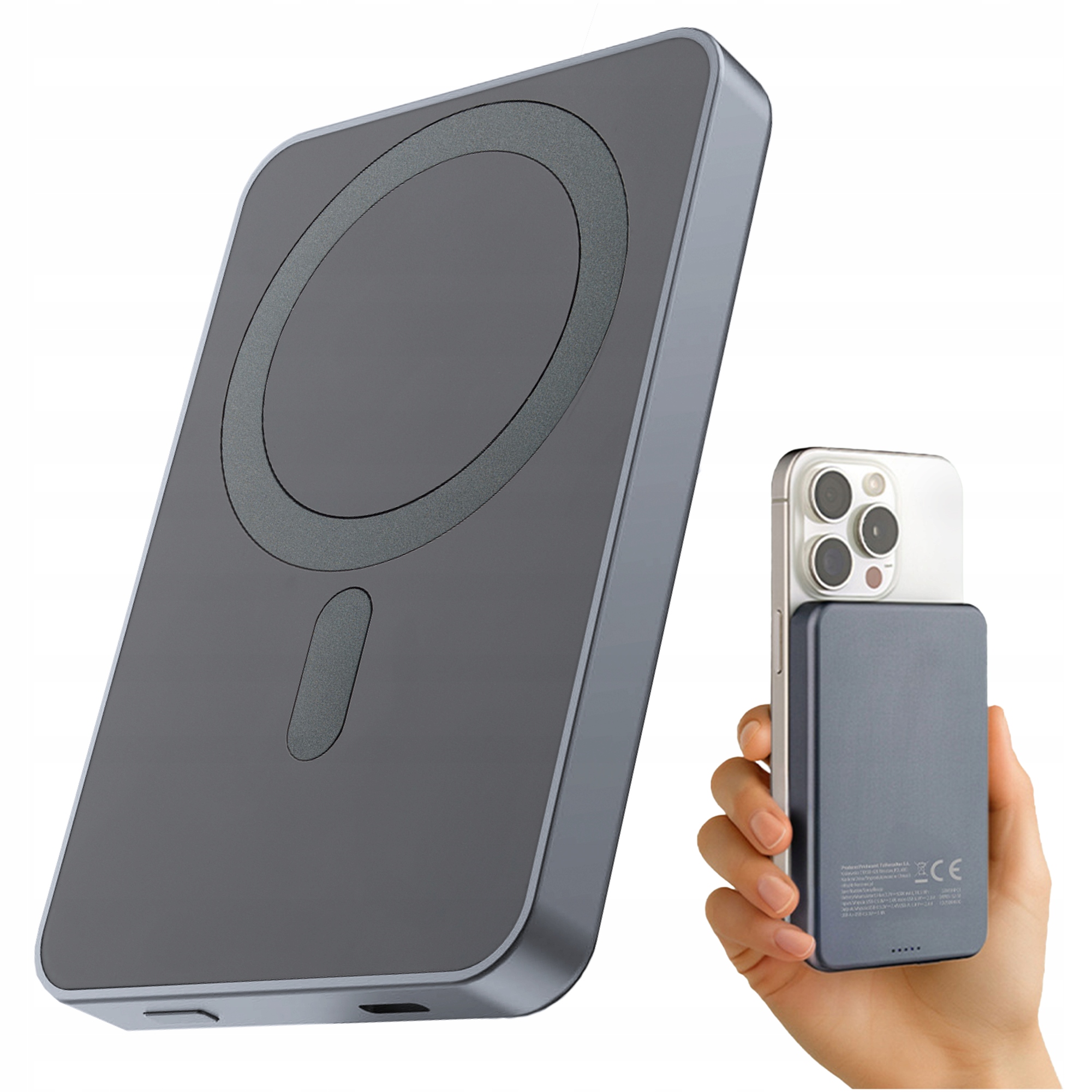 Powerbanka Qualo magnetická indukční 5000 mAh recyklovatelná kompatibilní s Mag