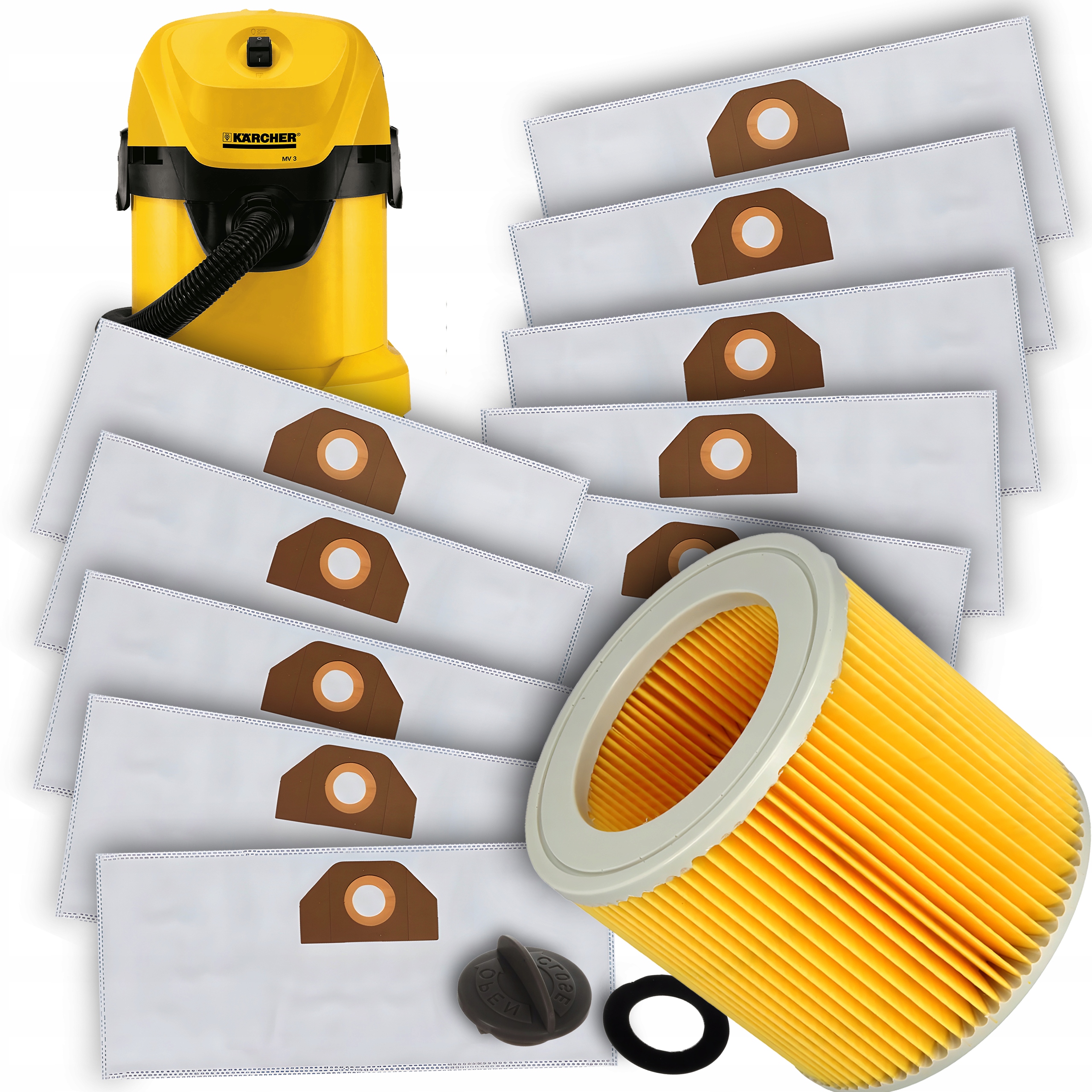 10x WORKI FILTR DO ODKURZACZA KARCHER WD3 SE4001 WD2 PLUS V-17 V-15 V12