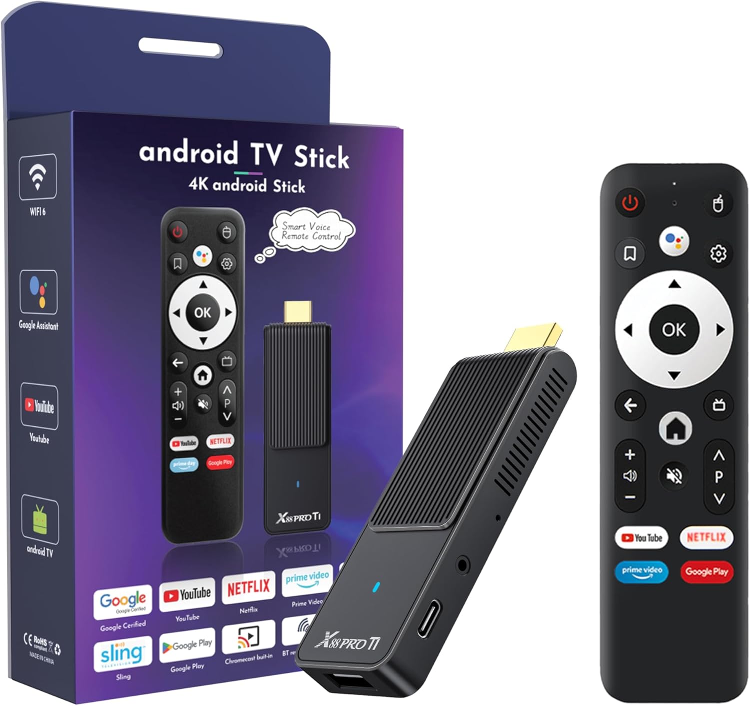 4K Ultra Hd Smart Tv Stick Hdmi Wifi 6 Bt 5.0