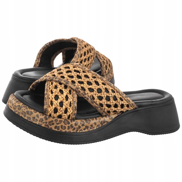 Dámské kožené Nazouváky na platformě Nepeke Esma 107T béžové