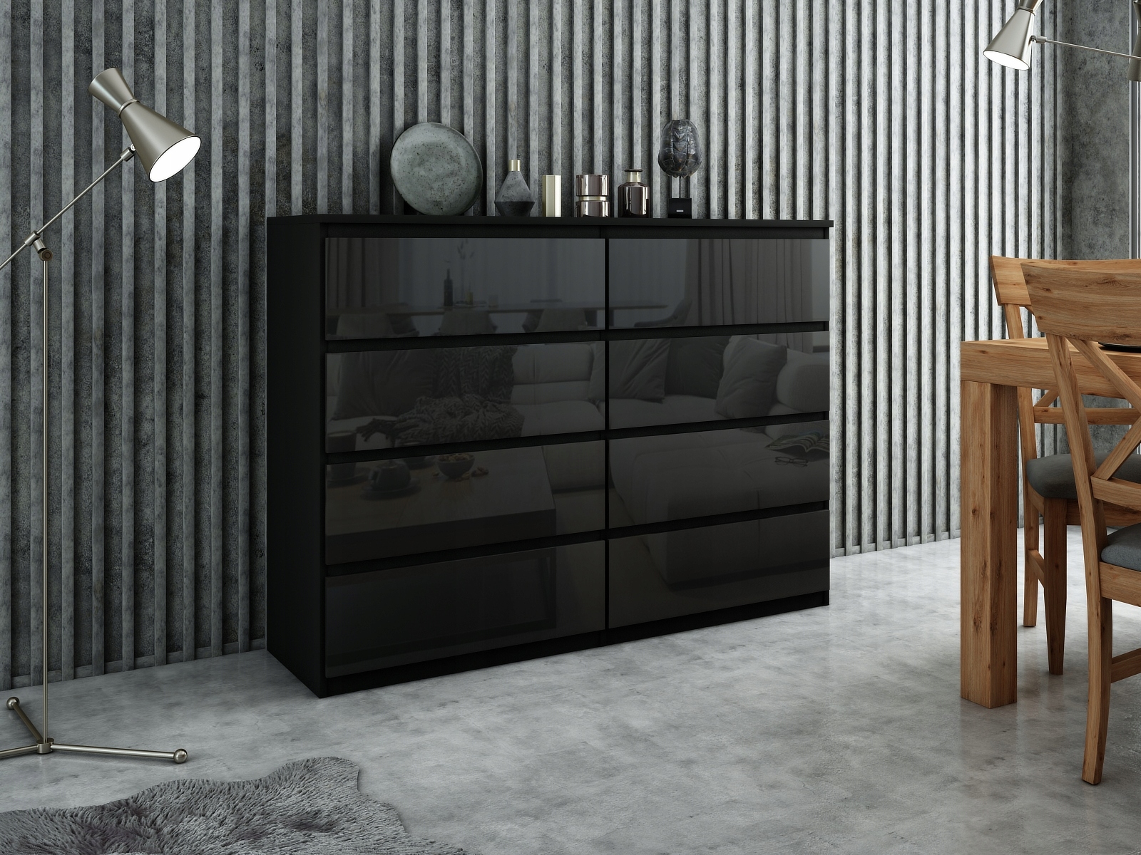 Komoda Nudo 120 cm do obývacího pokoje, ložnice, černá