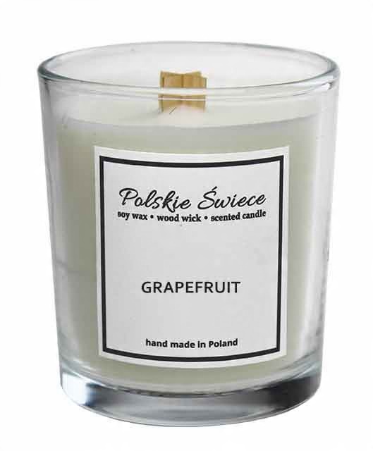 

Grapefruit Świeca sojowa z drewnianym knotem