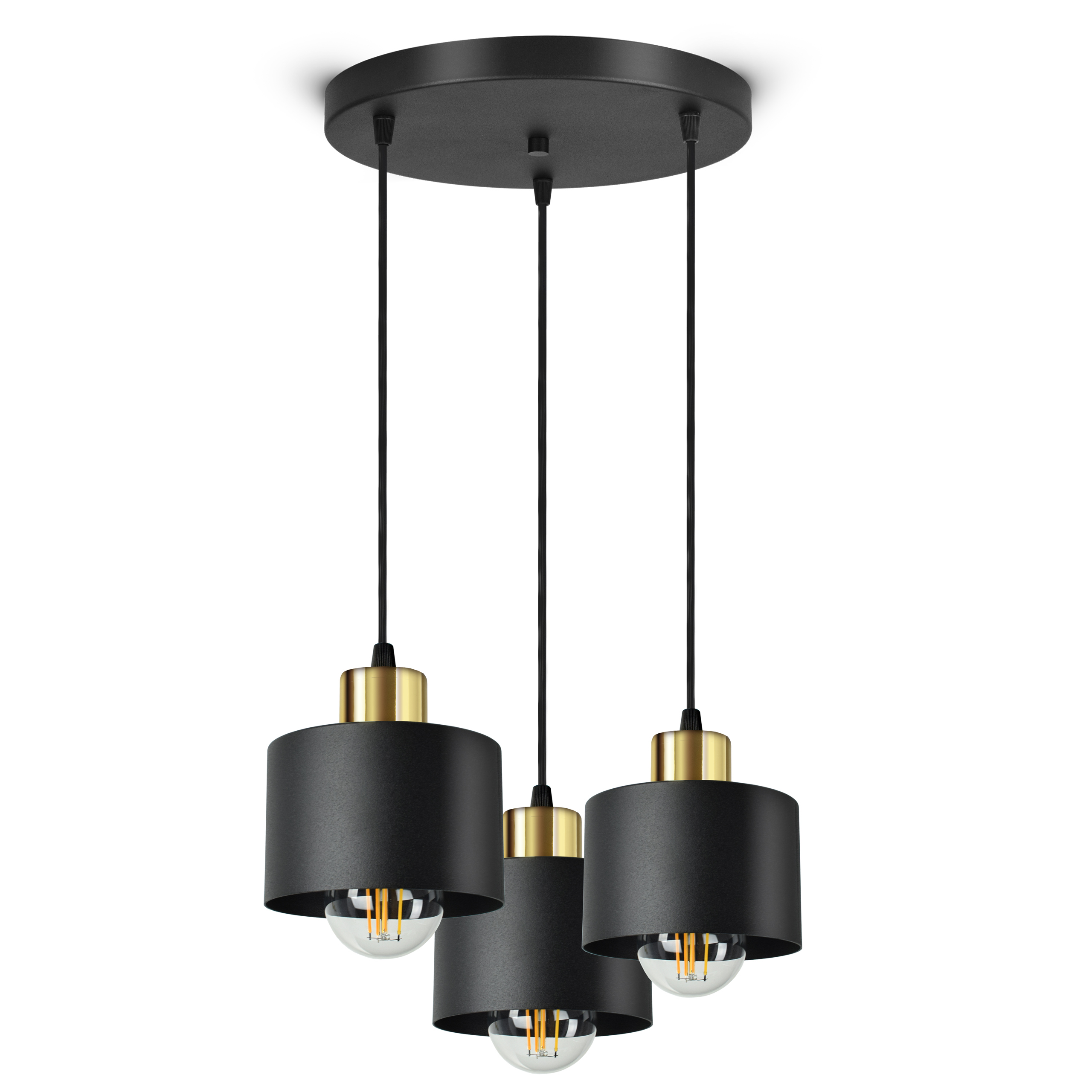Lampa Sufitowa Żyrandol Plafon Classic Spot EZ3 Led E27 Black Gold