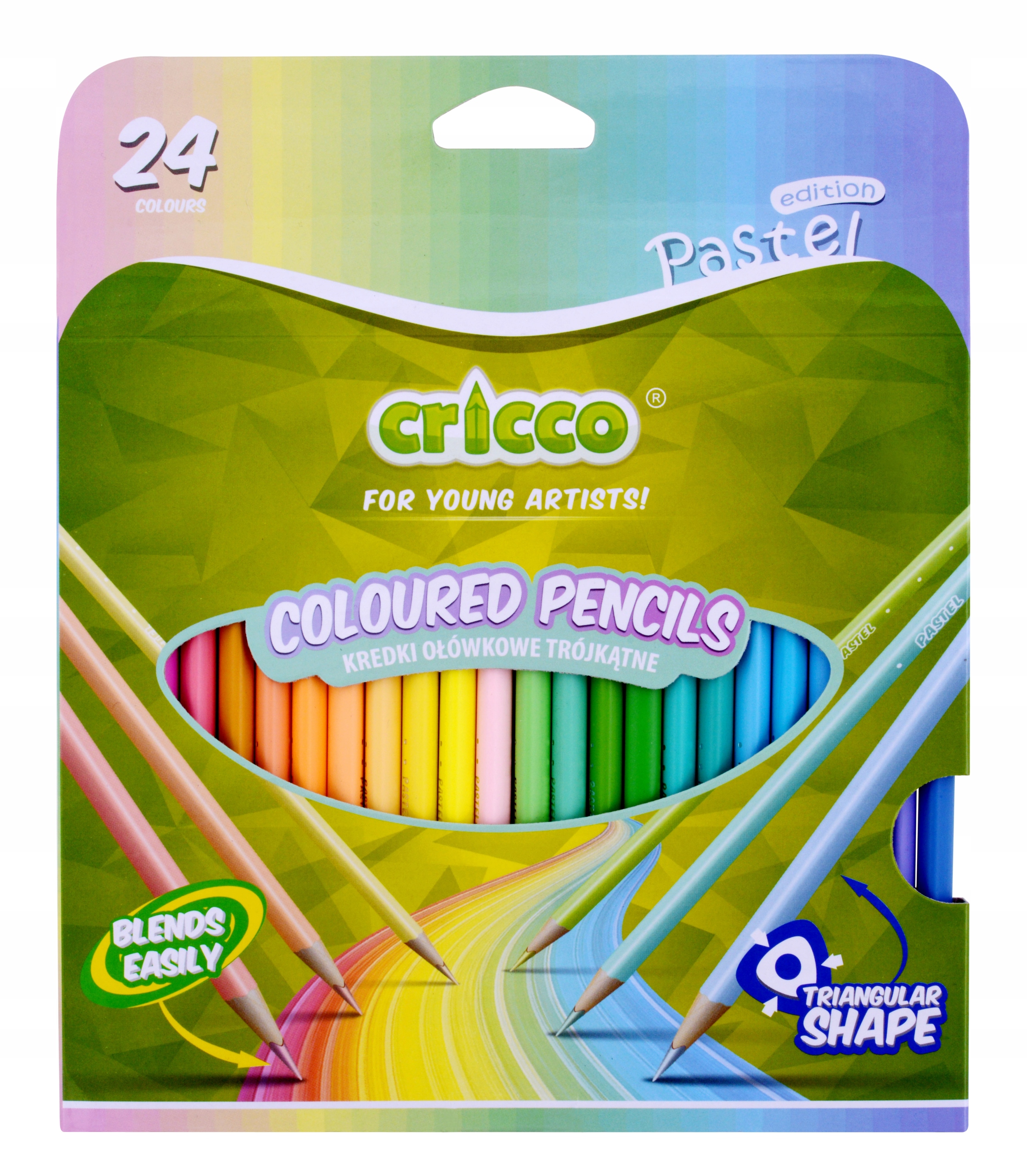 

Kredki Cricco trójkątne 24 Pastelowe