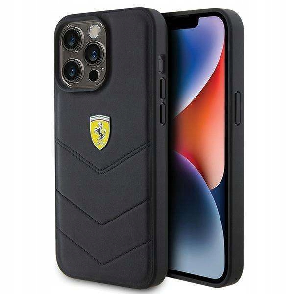 Ferrari Quilted Metal Logo Pouzdro pro iPhone 15 Pro Ma