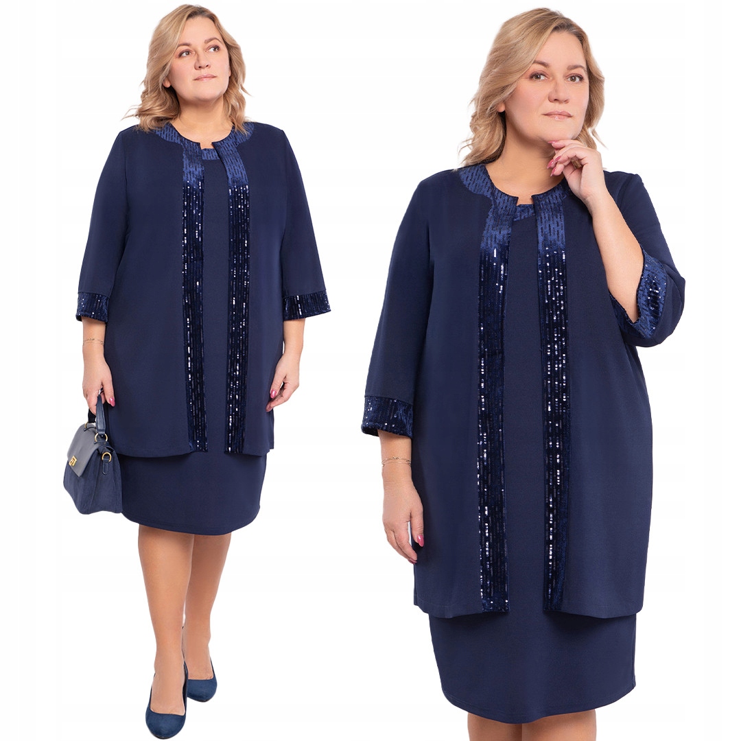 Tmavě modrý komplet s flitry 62