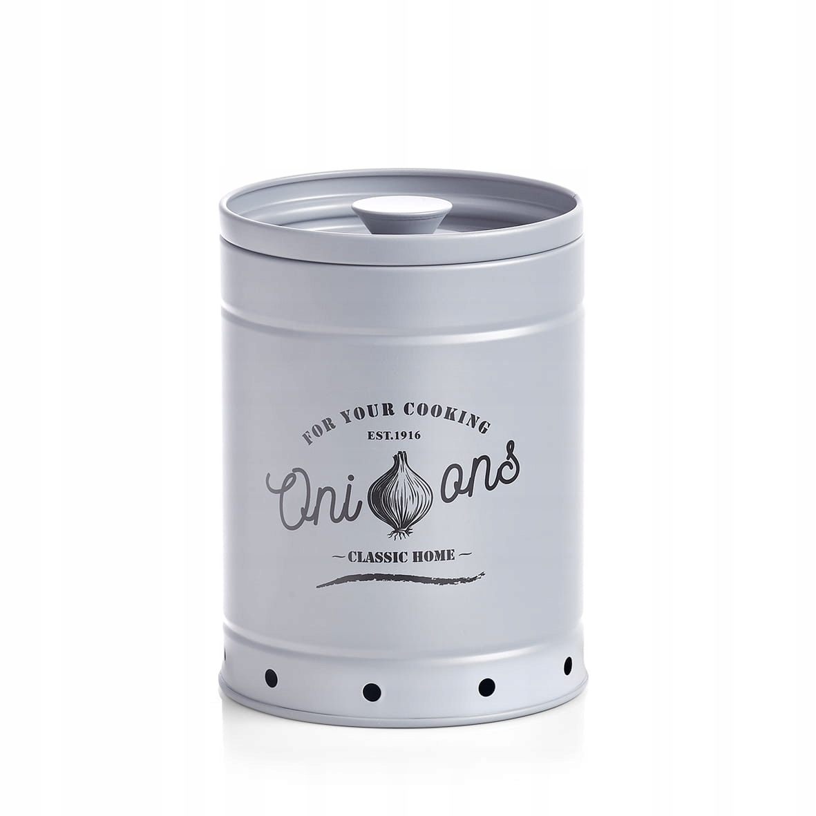 

Puszka na cebulę, metal, szary