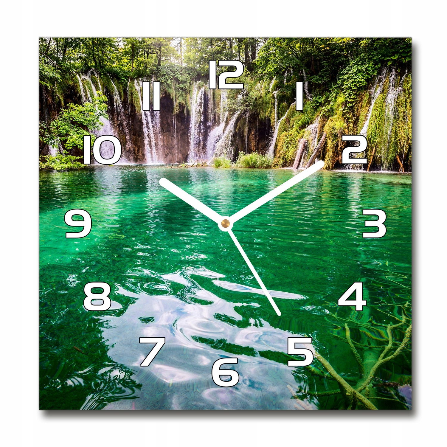 

Zegar szklany kwadratowy Jezioro Plitwickie 30x30