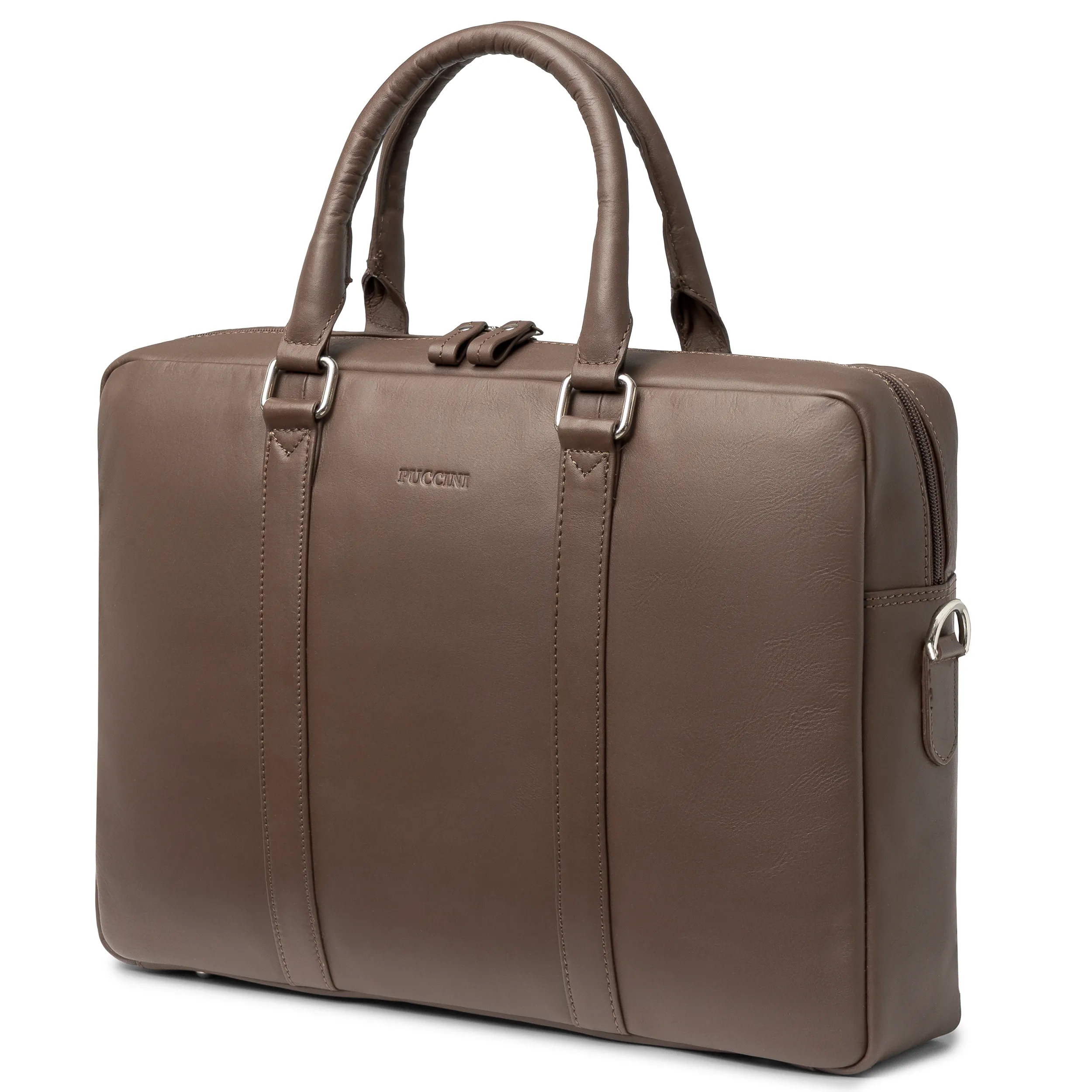 Torba Na Laptopa Skórzana Aktówka 15'' Puccini Brązowa LGD5423-2