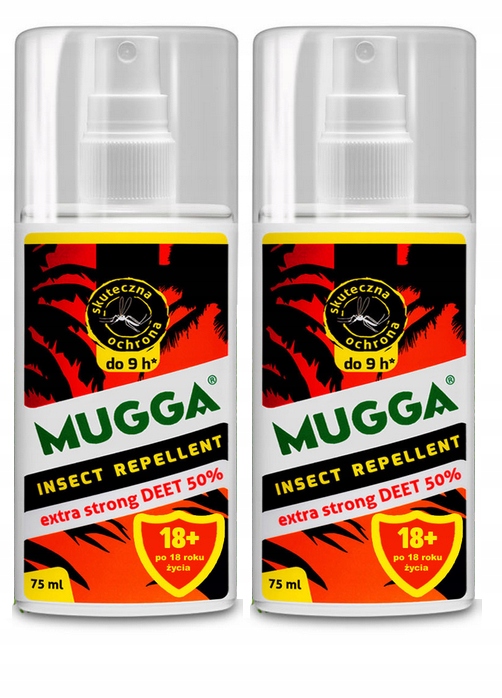 2x Mugga Spray на москитных струнах сильные 50% Deet