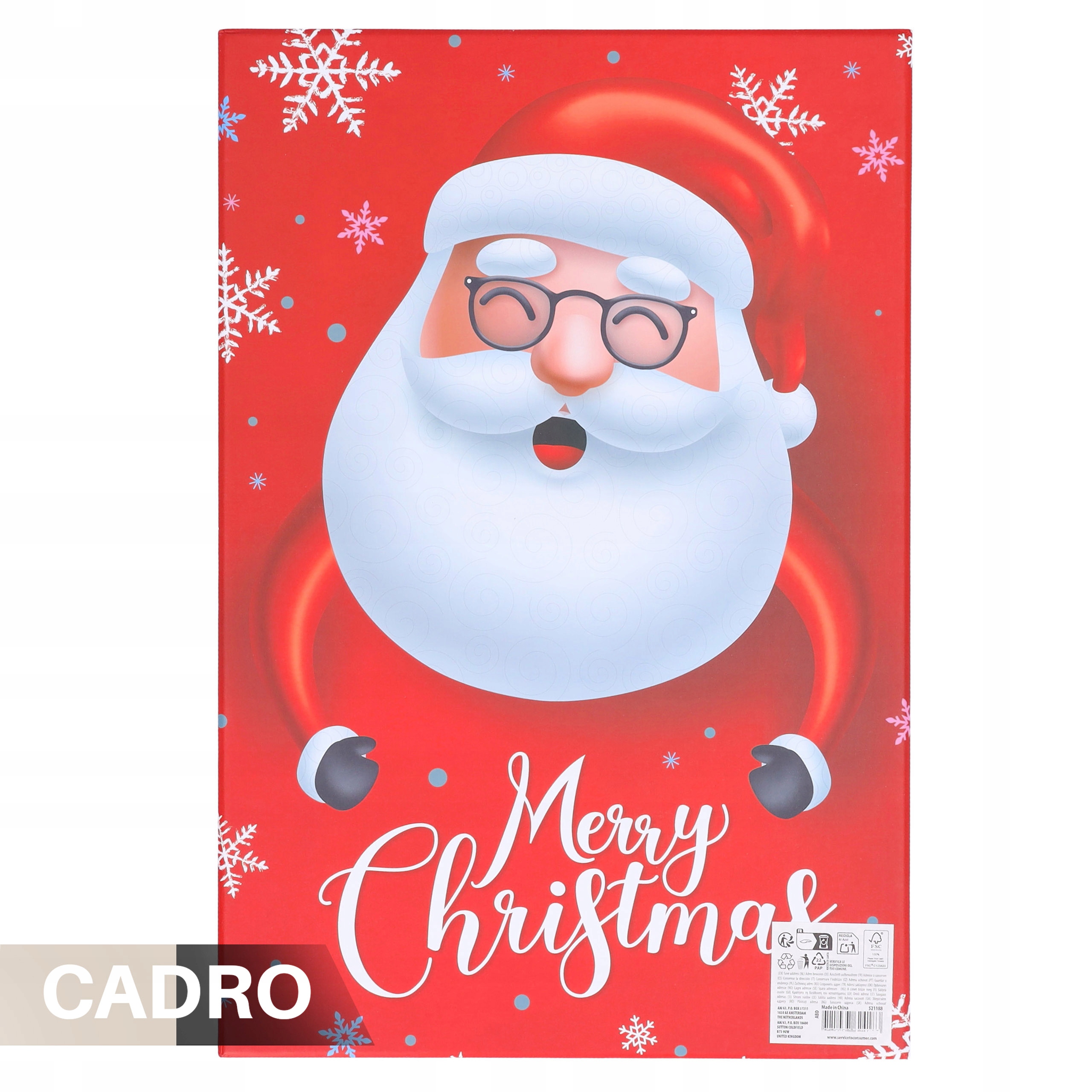 Адвент-календарь Cadro Санта-Клаус для наполнения, 24 ящичка, красный — фото 3