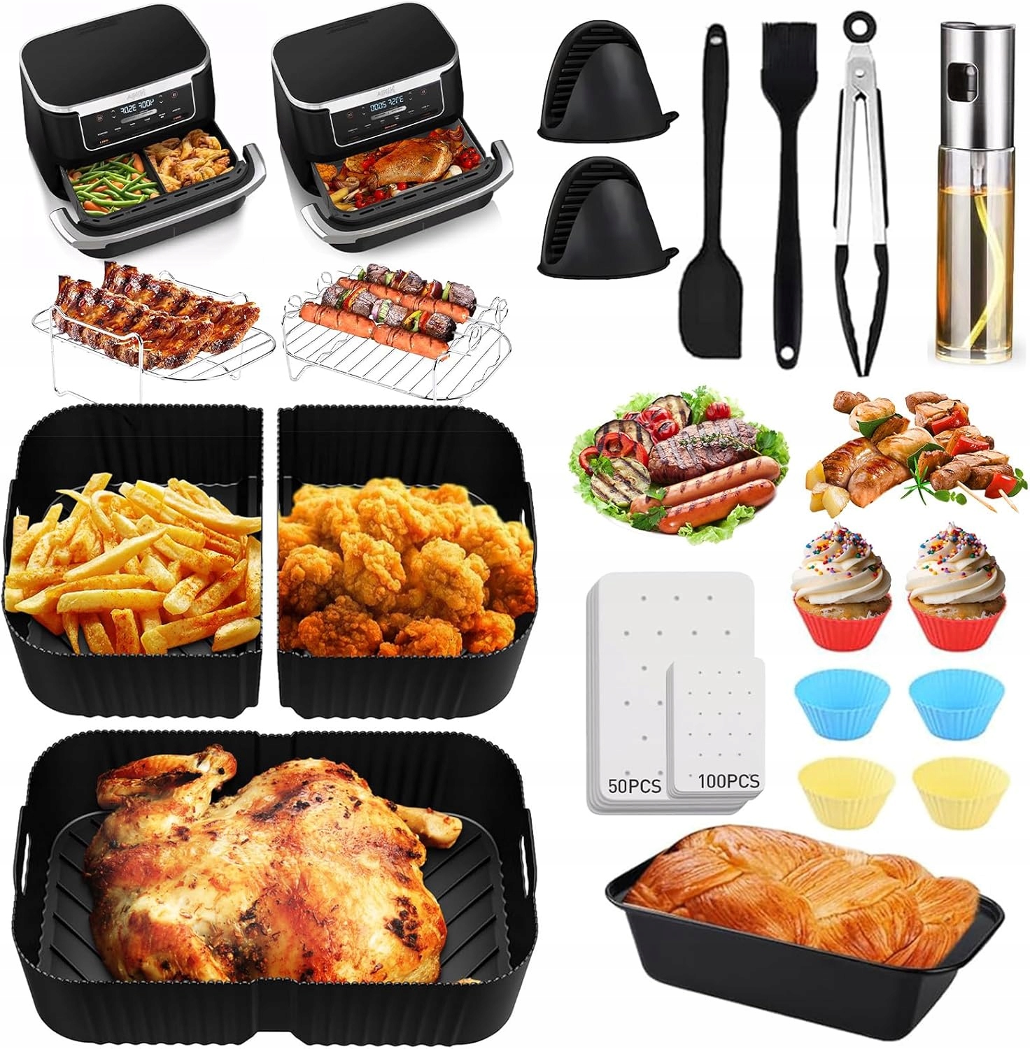 10,4 L Akcesoria K Fritéze Airfryer Velký Multifunkční Set