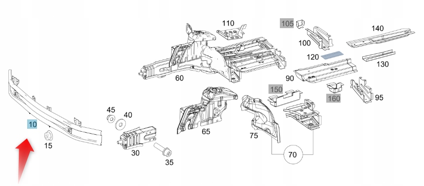 Přední nosník Mercedes V třída V447 A4476200530
