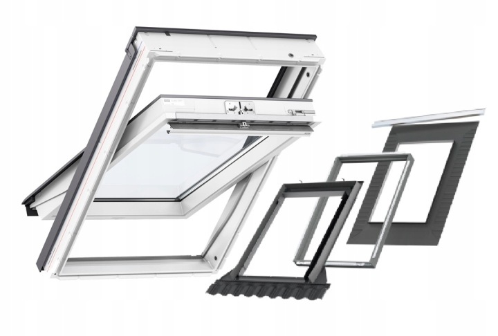 Okno dachowe Velux Glu 0051 MK04 78x98 kołnierz Edw 2000 z Bdx Bfx