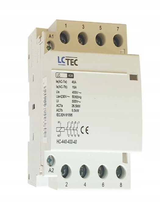 

Stycznik Modułowy 4P 40A 4xNO 230V LC