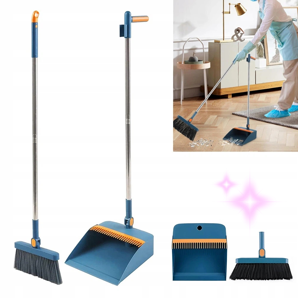 Levně Lopatka Smetáček Lenochod Stojící Sada Bez Ohýbání Modrá