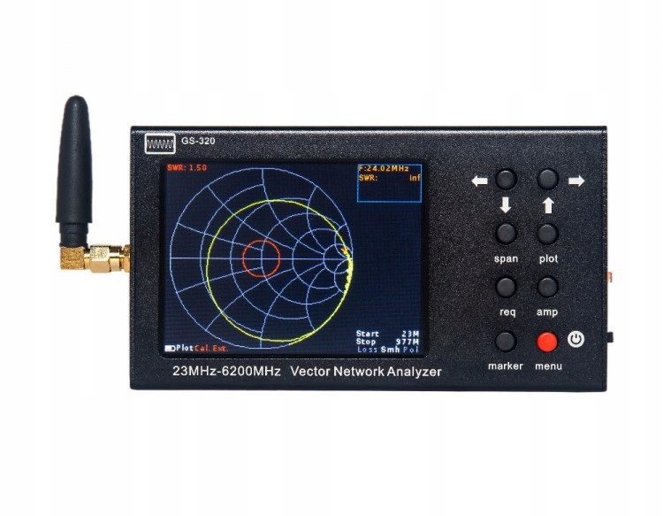 GS320 analizator antenowy Hf Vhf Uhf Bt Wlan Lte