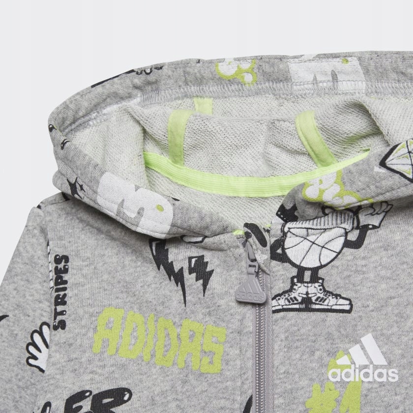 ADIDAS FRENCH TERRY GRAPHIC DRES DZIECIĘCY BAWEŁNA Rękaw długi rękaw
