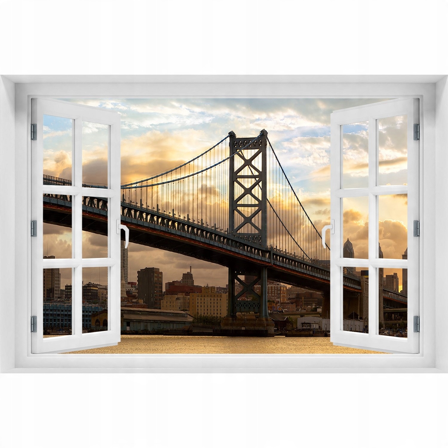 

Naklejka na ścianę 3D Okno Most Philadelphia
