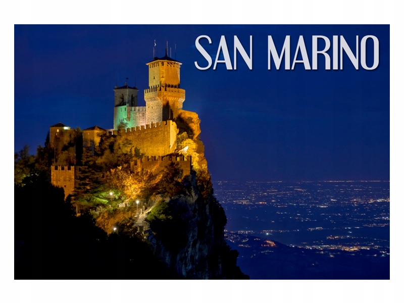 

San Marino Trzy Wieże Noc Magnes na lodówkę
