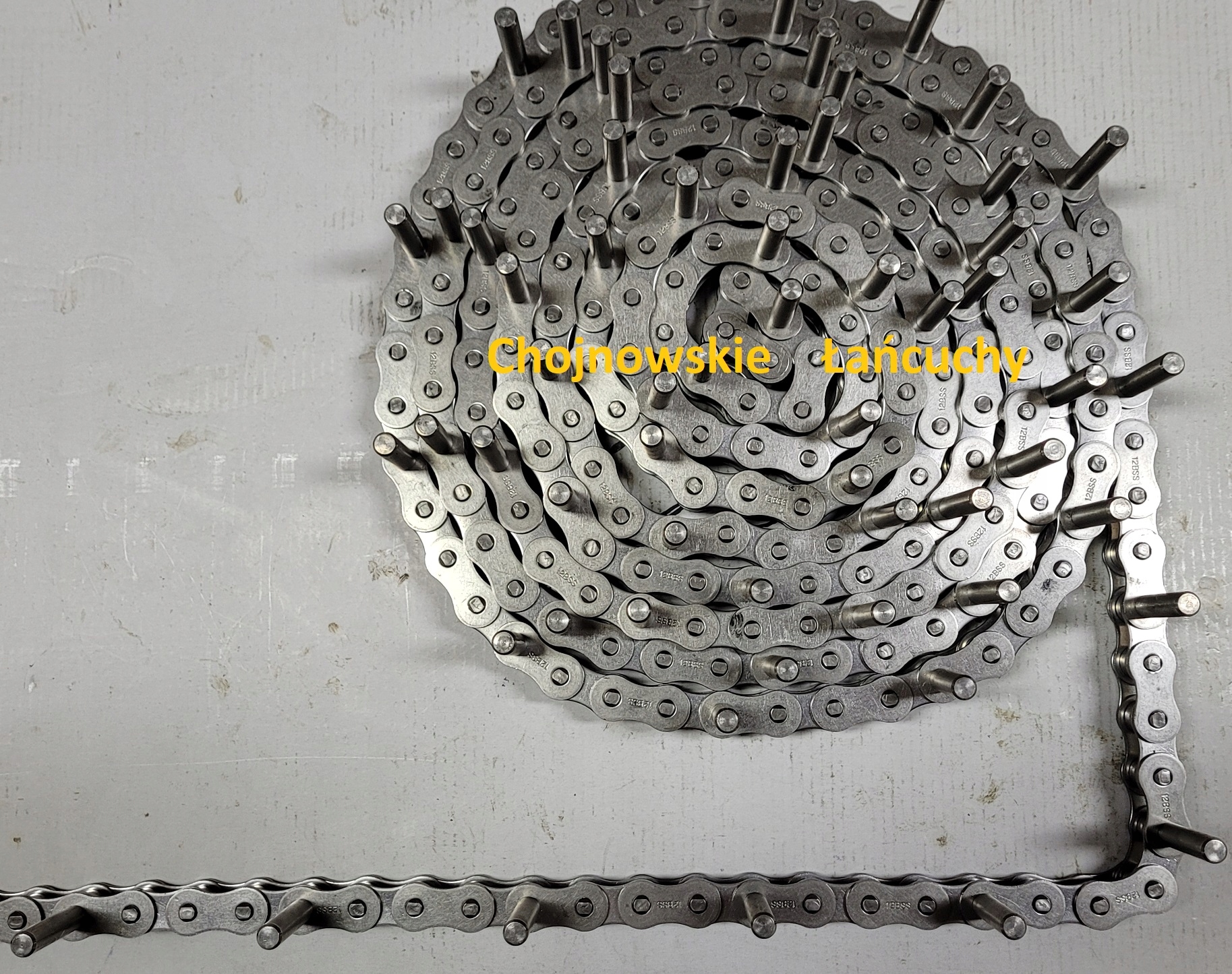 3P L+25 - Сортировочная цепь 12b-1 из нержавеющей стали 4P L+40