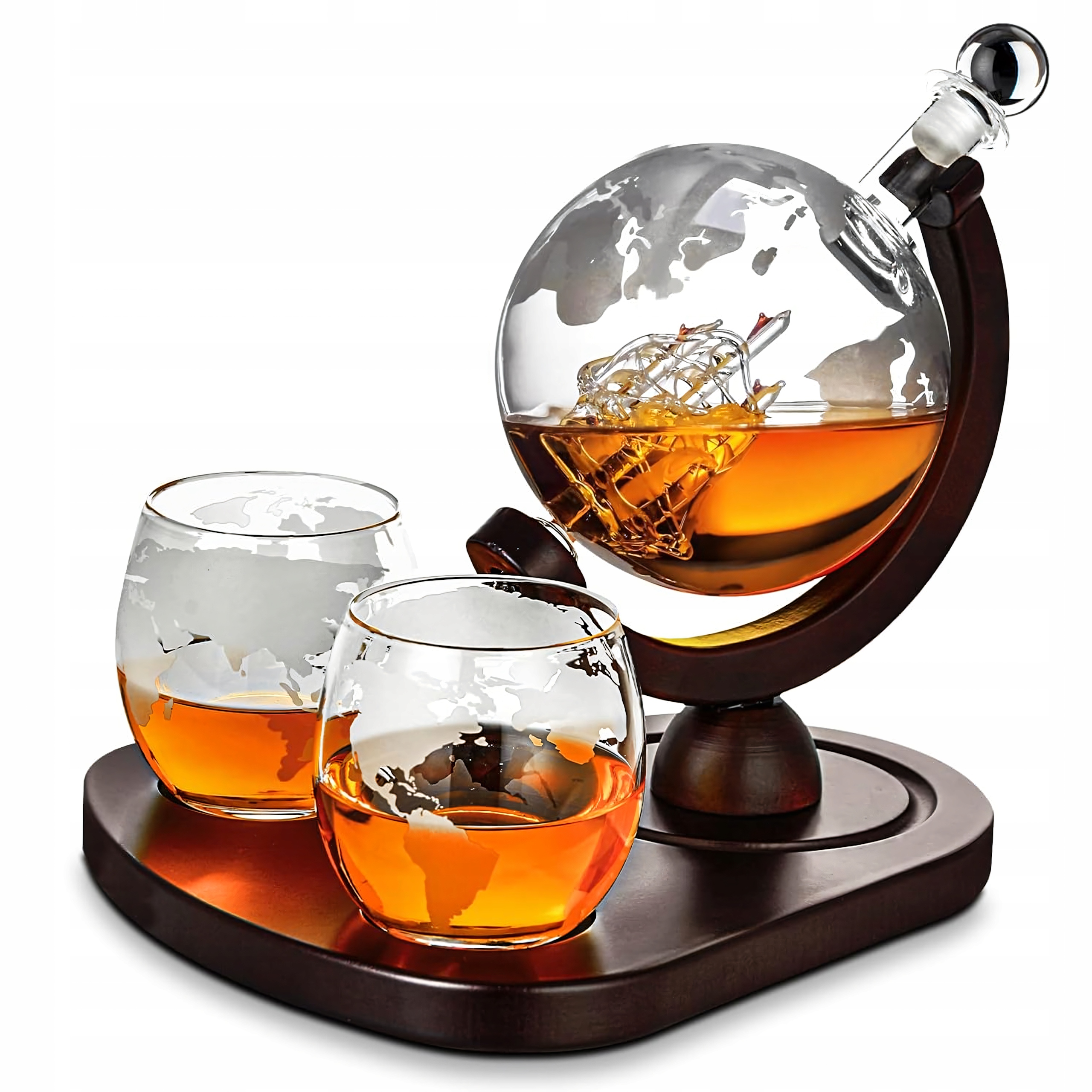 Set Do Whisky Karafa Globus Deluxe s pohármi Darček Mapa sveta