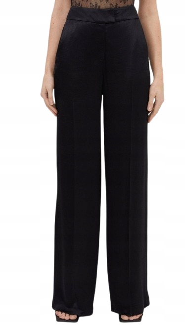 Karen Millen Elegantní Saténové Kalhoty Černé 38 1A6E1_B* 38 1A6