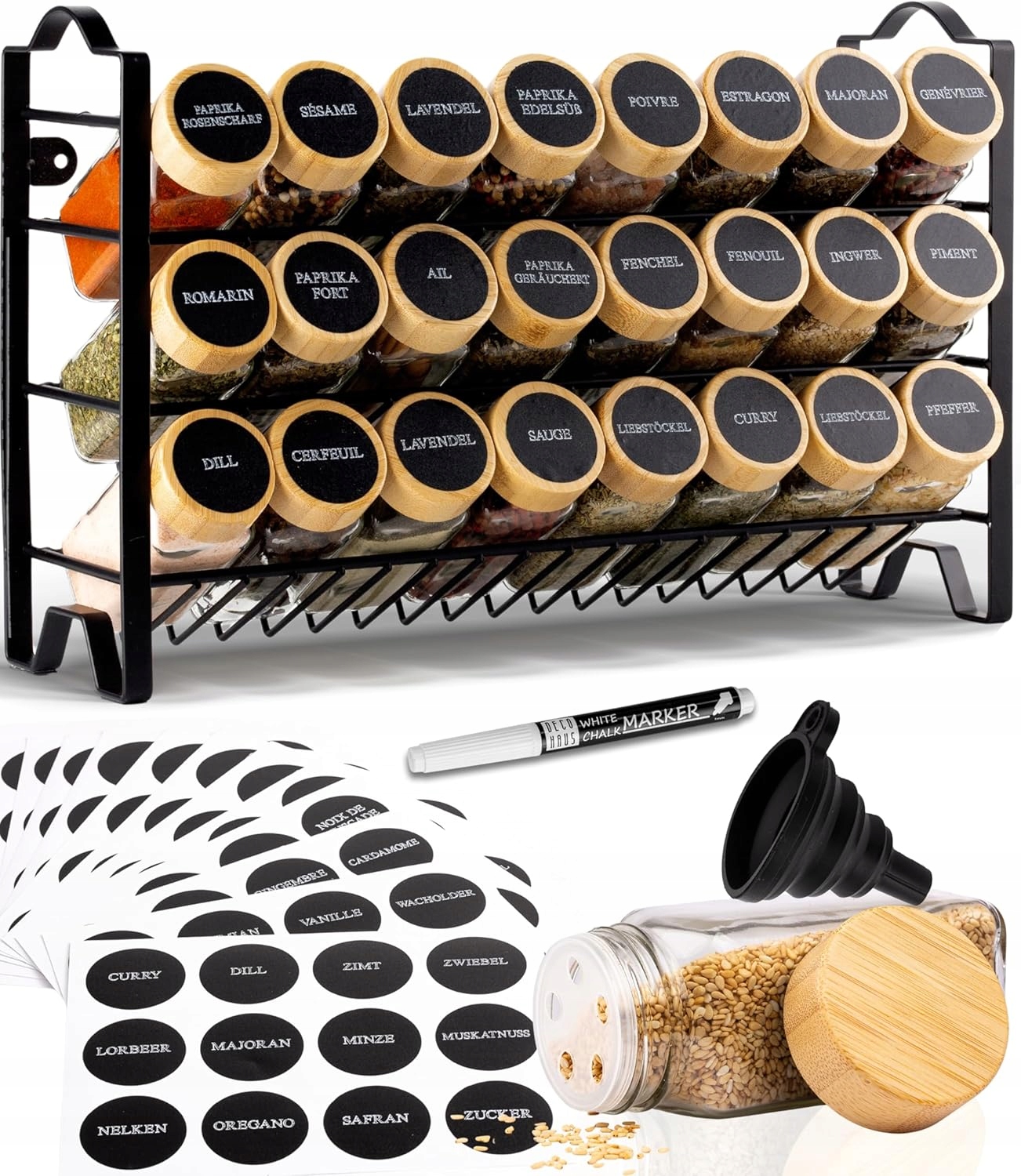 Stojan Na Koření, Kořenka, Organizér, Sklenice, Boho, Dřevěné