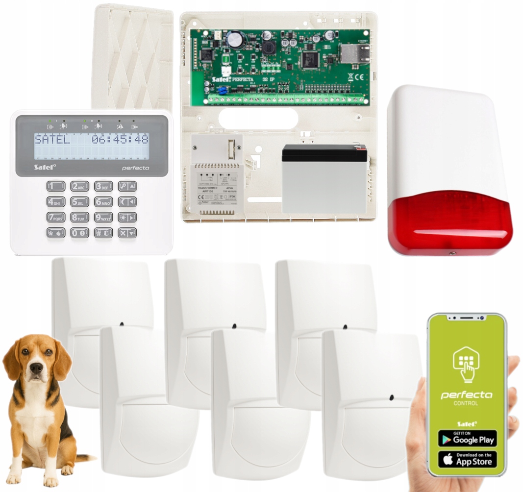 Kompletny Zestaw Alarmowy Satel Perfecta-ip 32 6 Czujek Ethernet Aplikacja