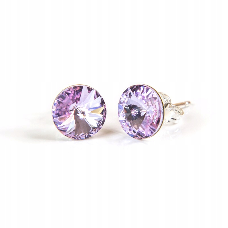

Srebrne Kolczyki 925 z kr. Swarovski Rivoli 8 Lame
